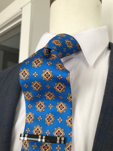 Royal Blue and yellow tones tie set