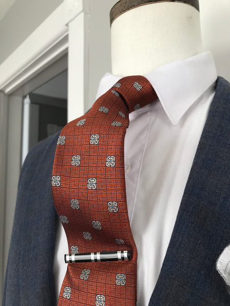 Rust and grey tie set