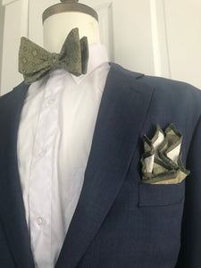 Green on green print Bowtie Set (TRADITIONAL )