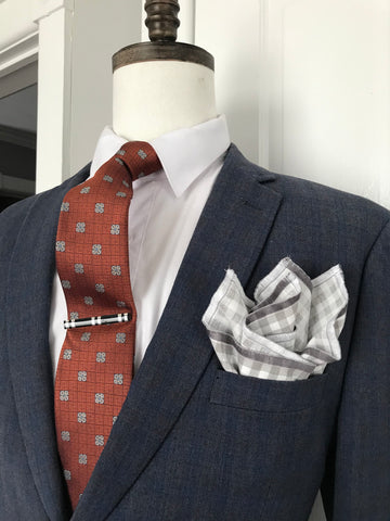 Rust and grey tie set