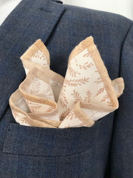 Brown and tan paisley tie set