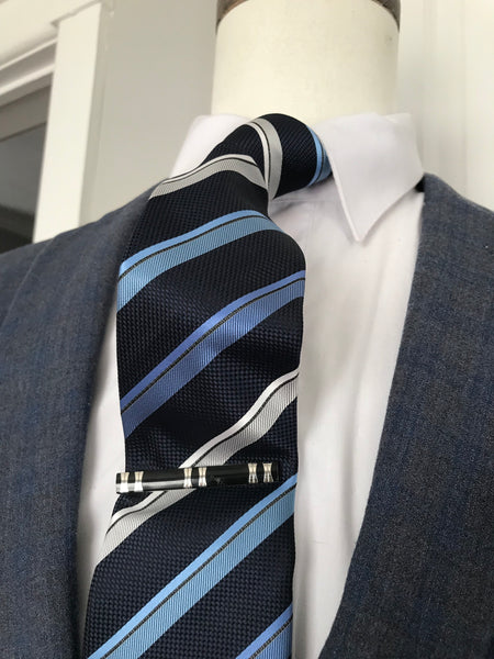 Blue stripe tie set