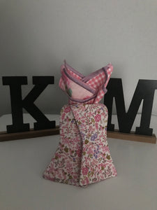 Pink and White Flower print Bowtie Set