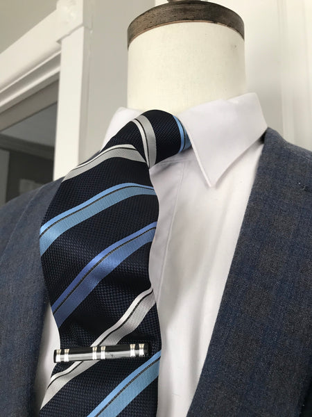 Blue stripe tie set